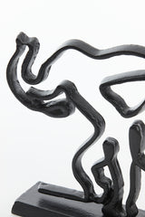Matte Black Elephant Sculpture on Stand (34x8x25 cm)