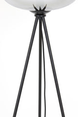 Tripod Floor Lamp with Smoked Glass Shade and Matte Black Finish, Ø42x146 cm Mayson