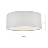 Cierro 3 Light Flush Ivory 40cm