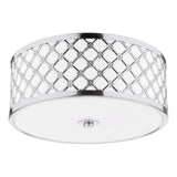 Civic Small 2 Light Flush Polished Chrome Frosted Glass