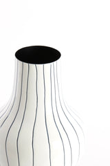 Glossy White and Black Sindo Vase 22x40 cm