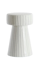 Elegant Round Side Table - White and Black Finish, 29x47 cm
