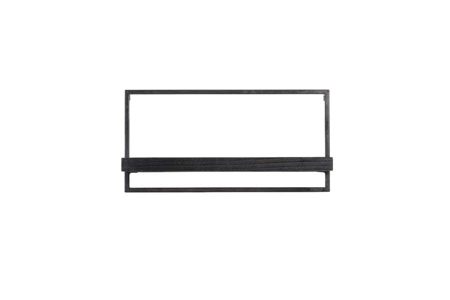 Maddison Matte Black Wooden Wall Shelf 60x15x30 cm