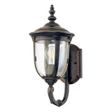 Cleveland Weathered Bronze Exterior Wall Lantern with Seeded Glass Shade