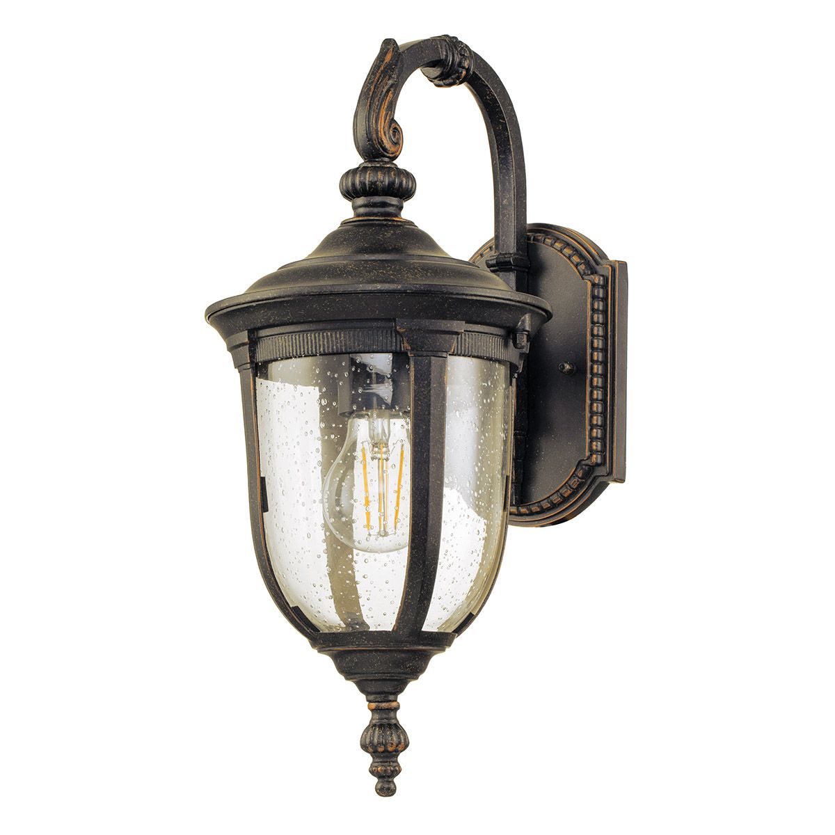 Cleveland 1 Light Outdoor Wall Lantern in Weathered Bronze Finish