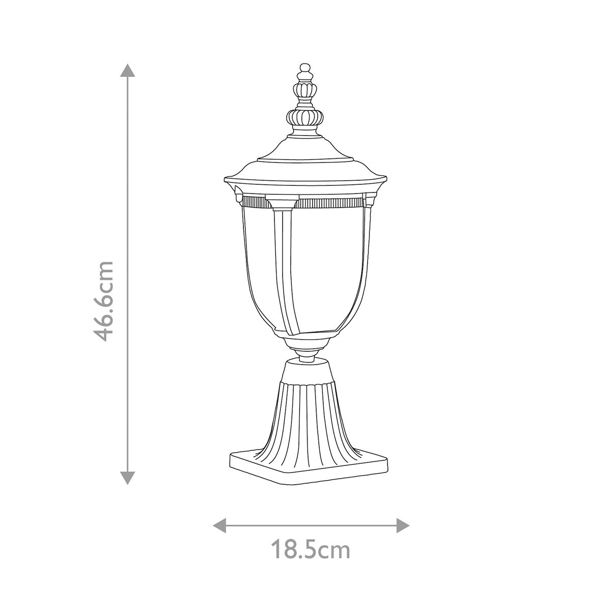 Cleveland Outdoor Lantern - Small Pedestal Light in Weathered Bronze