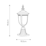 Cleveland Outdoor Lantern - Small Pedestal Light in Weathered Bronze