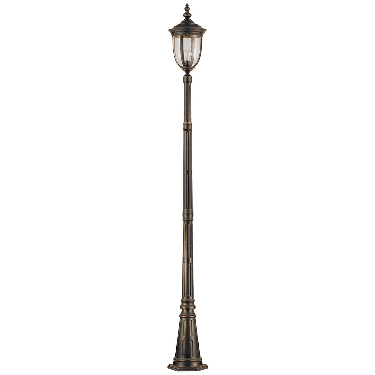 Cleveland Weathered Bronze Outdoor Lamp Post with Clear Seeded Glass