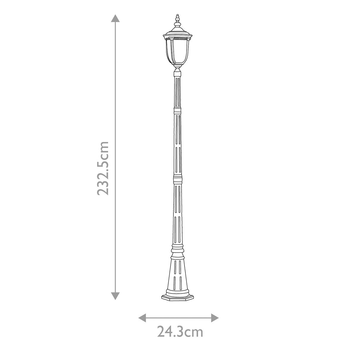 Cleveland Weathered Bronze Outdoor Lamp Post with Clear Seeded Glass