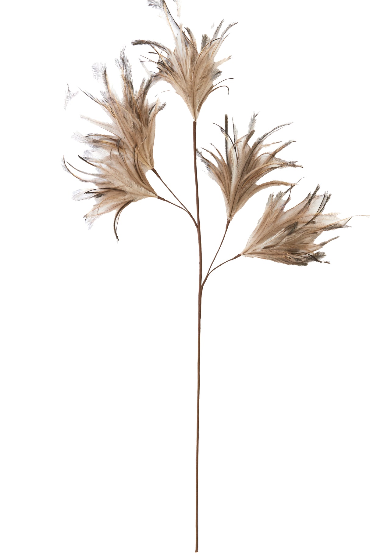 Elegant Five-Feather Grey Ornament - 95 cm
