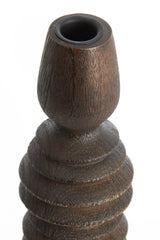 Elegant Dark Brown Wood Candle Holder - 7.5x45.5 cm