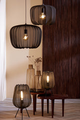 Elegant Black Plumeria Table Lamp: 34x60 cm