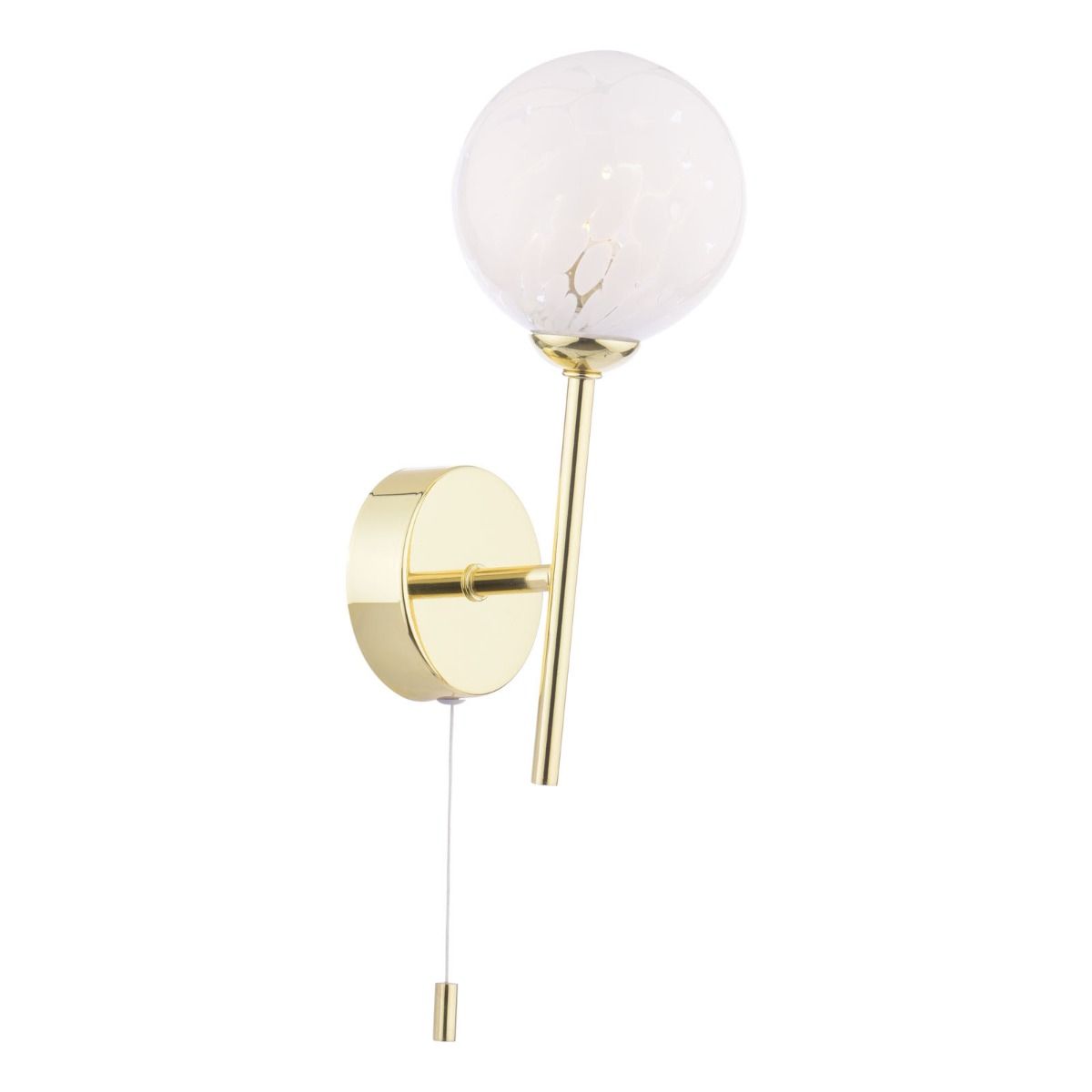 Cohen Wall Light Polished Gold With White Confetti Glass
