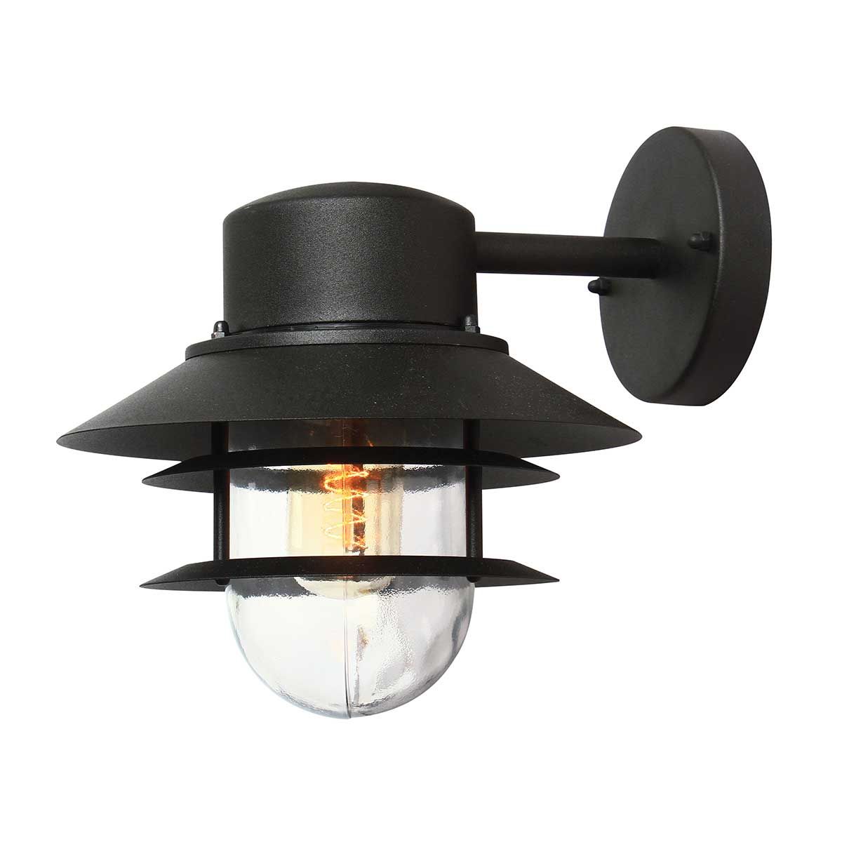 Copenhagen Exterior Wall Lantern in Black Finish