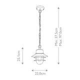Copenhagen Outdoor Pendant Lantern - Coastal Silver Finish