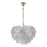 Courtney 10 Light Pendant Textured Glass and Antique Brass