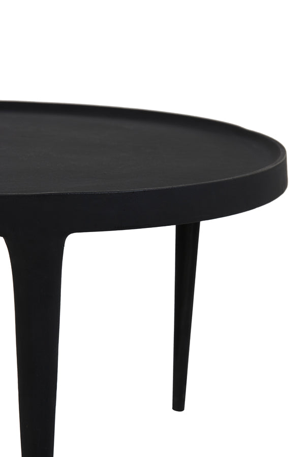 Elegant Tobias Black Nesting Coffee Tables - Set of 2 (Ø64x39 cm & Ø75x44 cm)
