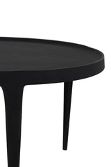 Elegant Tobias Black Nesting Coffee Tables - Set of 2 (Ø64x39 cm & Ø75x44 cm)