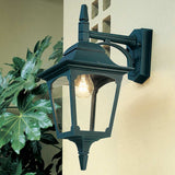 Elegant Black Chapel Down Outdoor Wall Lantern