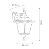 Elegant Black Chapel Down Outdoor Wall Lantern