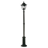 Elegant Black Chapel Lamp Post with Clear Glass Panels