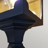 Elegant Black Chapel Lamp Post with Clear Glass Panels