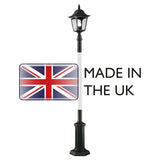 Elegant Black Chapel Lamp Post with Clear Glass Panels