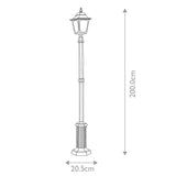 Elegant Black Chapel Lamp Post with Clear Glass Panels