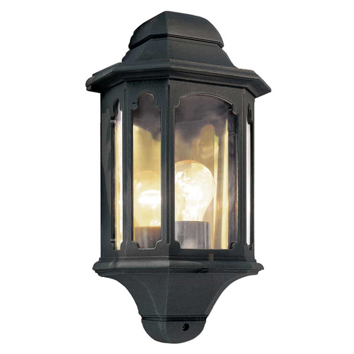 Elegant Black Chapel Half-Lantern Fixture