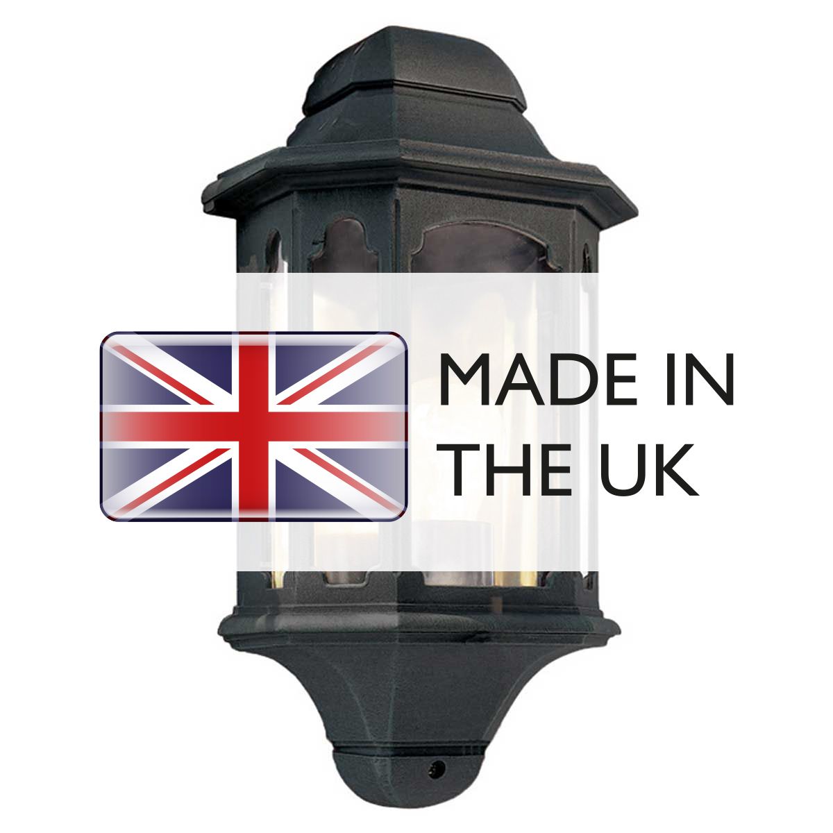 Elegant Black Chapel Half-Lantern Fixture