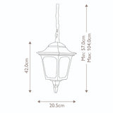 Chapel 1 Light Chain Lantern Black