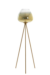 Elegant Gold-Clear Glass Tripod Floor Lamp 146 cm - Mayson Design