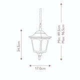 Chapel 1 Light Mini Chain Lantern Black
