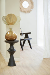 Compact Matte Black Side Table with Sleek Design - 37.5x14x63.5 cm