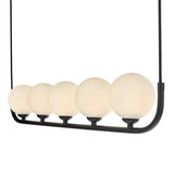 Cradle 5 Light Bar Pendant Matt Black With Opal Glass