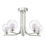 Cradle 5 Light Semi Flush Polished Chrome With Clear/Opal Glass