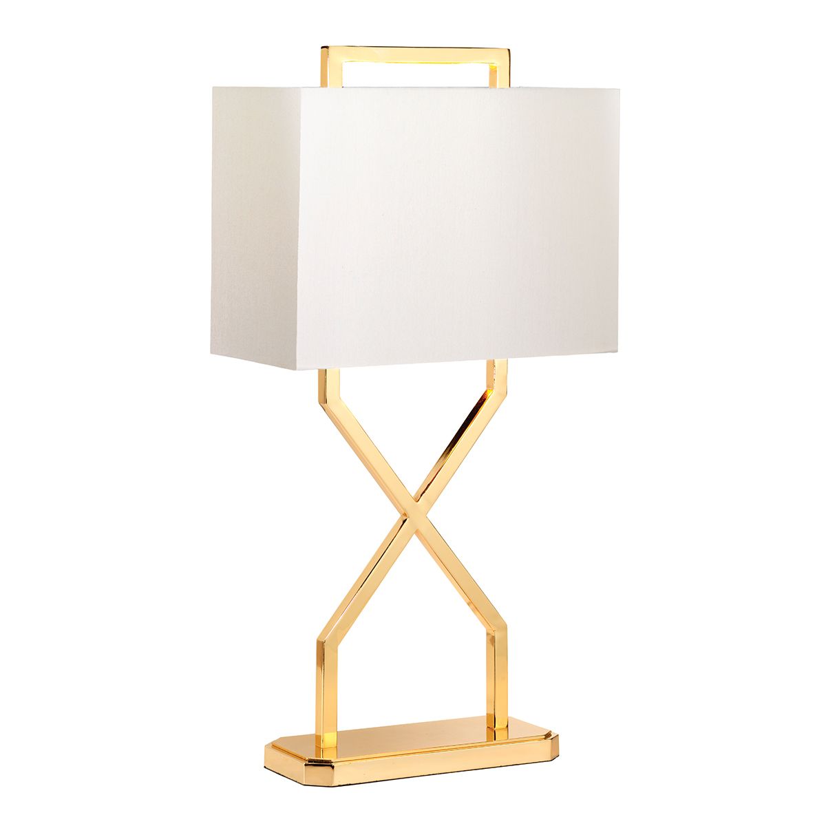 Cross Table Lamp - Ivory shade Polished Gold