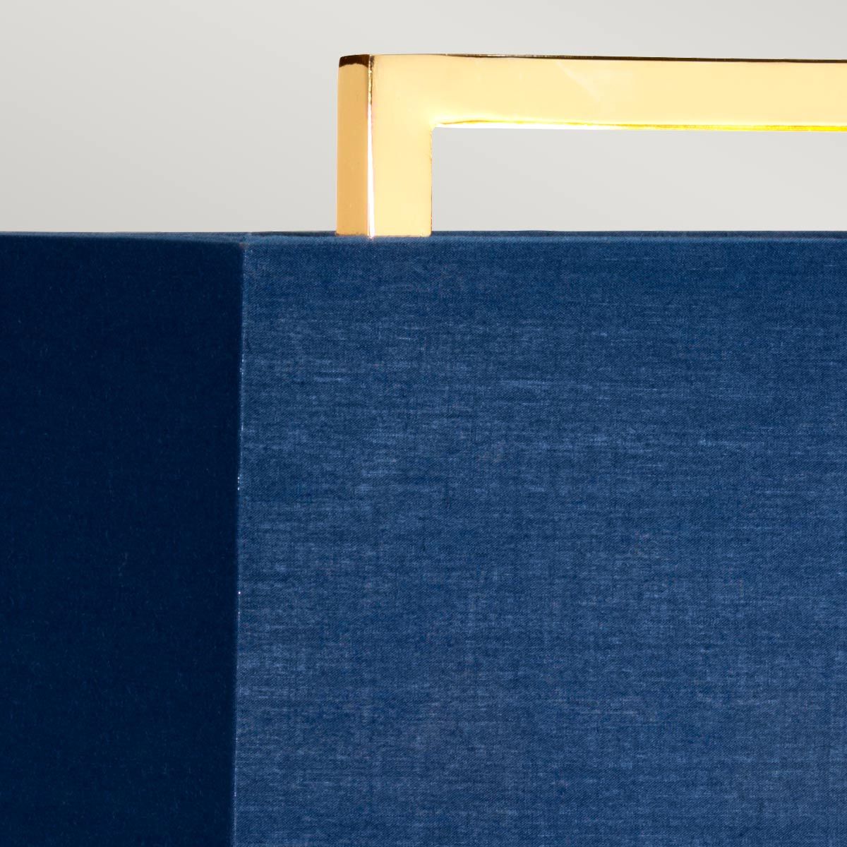 Elegant Polished Gold Cross Table Lamp with Navy Blue Shade