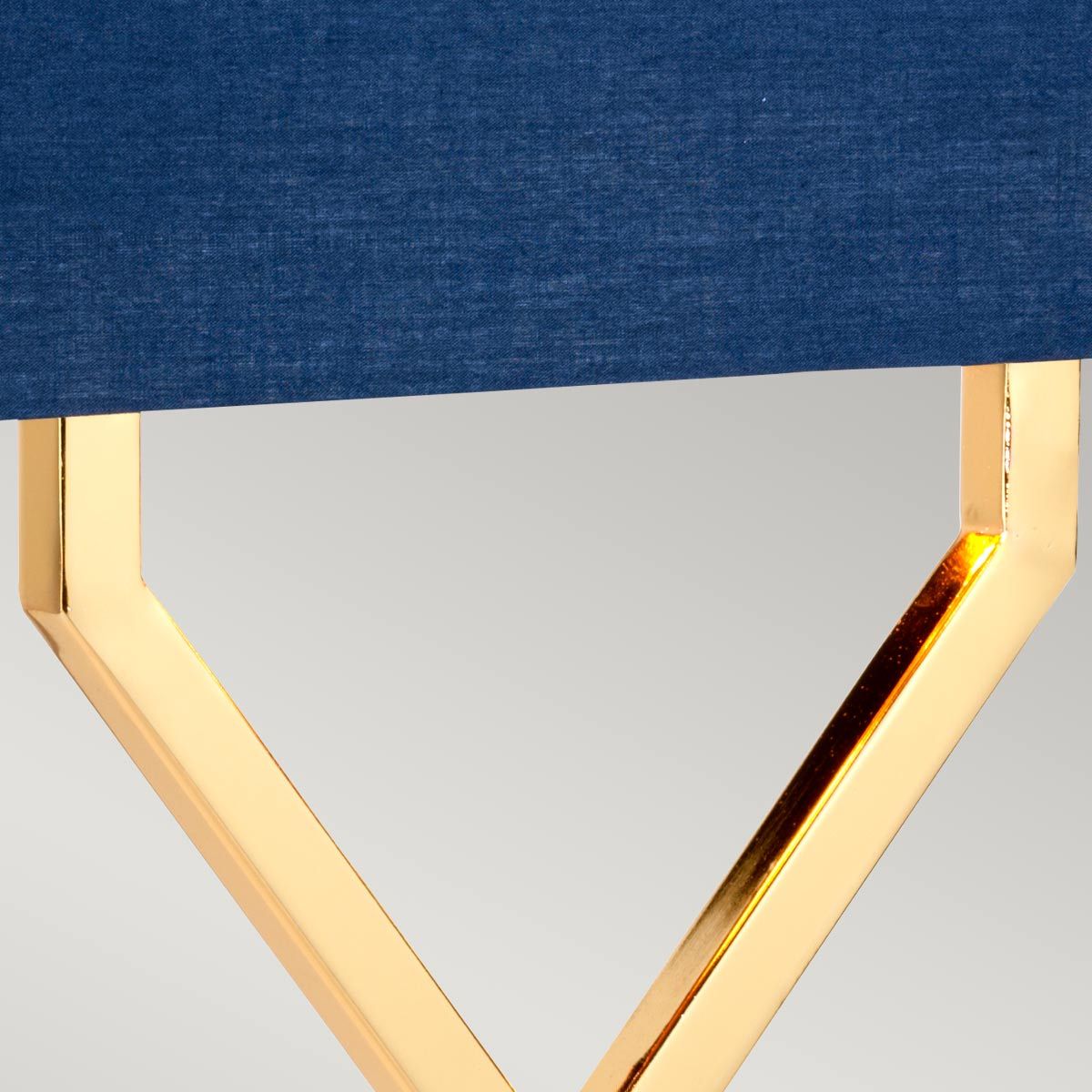 Elegant Polished Gold Cross Table Lamp with Navy Blue Shade