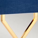 Elegant Polished Gold Cross Table Lamp with Navy Blue Shade