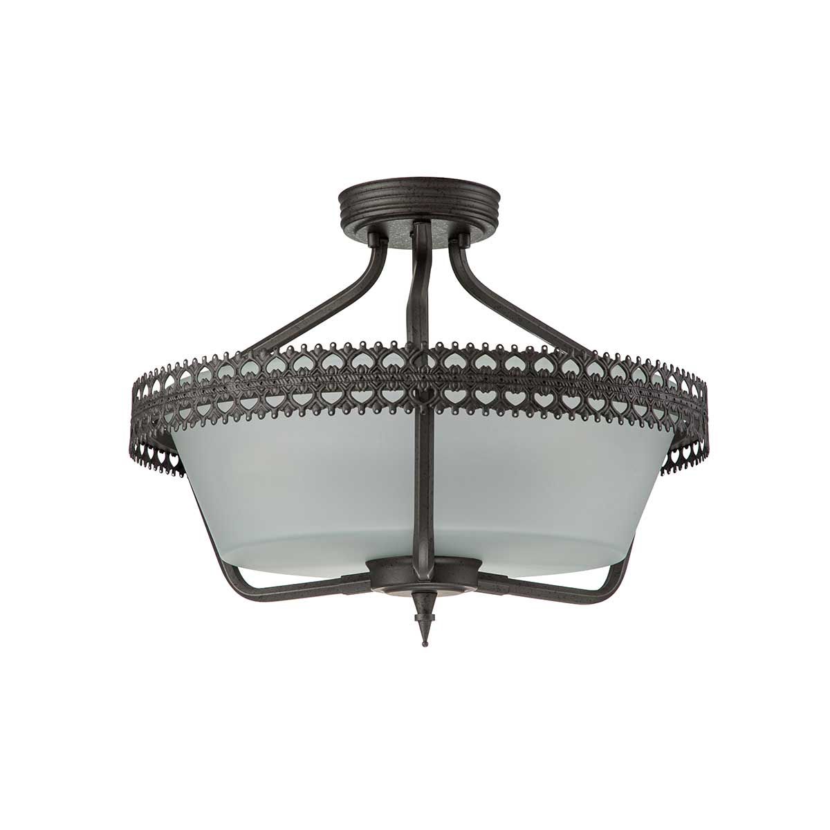 Iron Gate 3-Light Crown Pendant/Semi-Flush