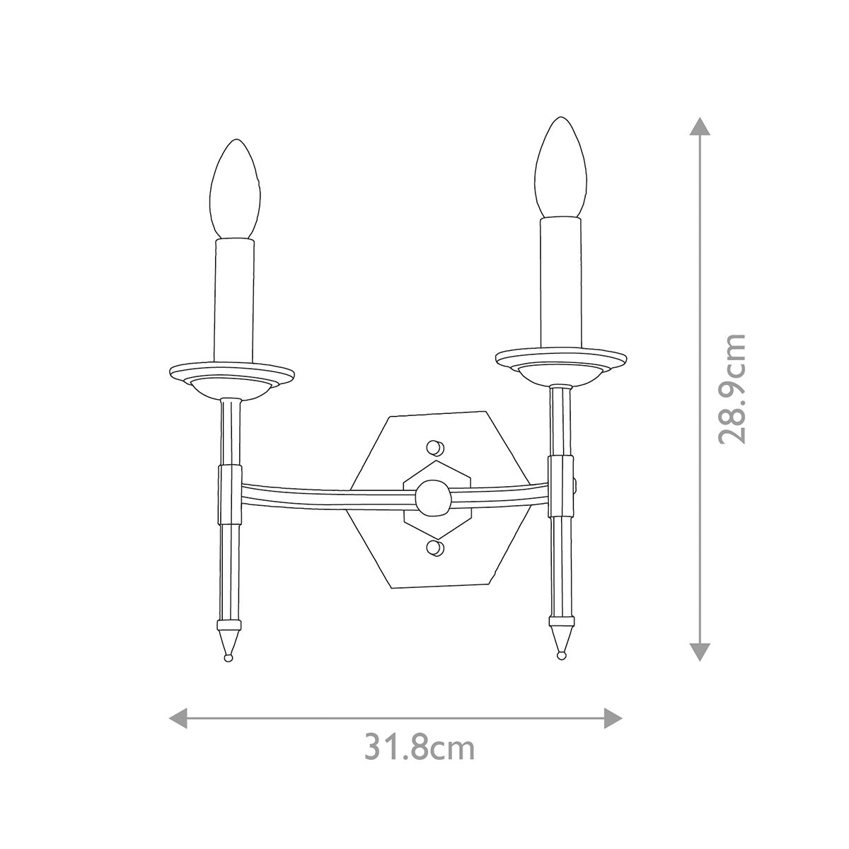 Iron Gate Elegance: Crown Dual Light Wall Fixture