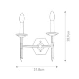 Iron Gate Elegance: Crown Dual Light Wall Fixture