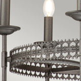 Crown Hexagon 6-Light Chandelier - Iron Gate Finish
