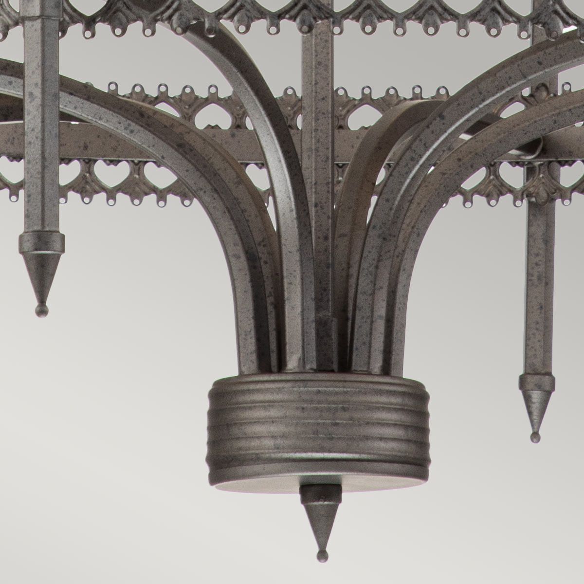 Crown Hexagon 6-Light Chandelier - Iron Gate Finish