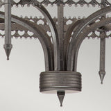 Crown Hexagon 6-Light Chandelier - Iron Gate Finish