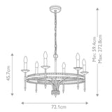 Crown Hexagon 6-Light Chandelier - Iron Gate Finish