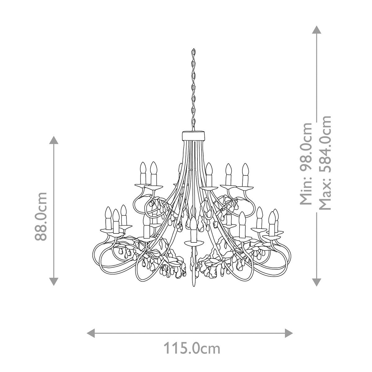 Christina 18 Light Luxury Chandelier in Silver and Gold