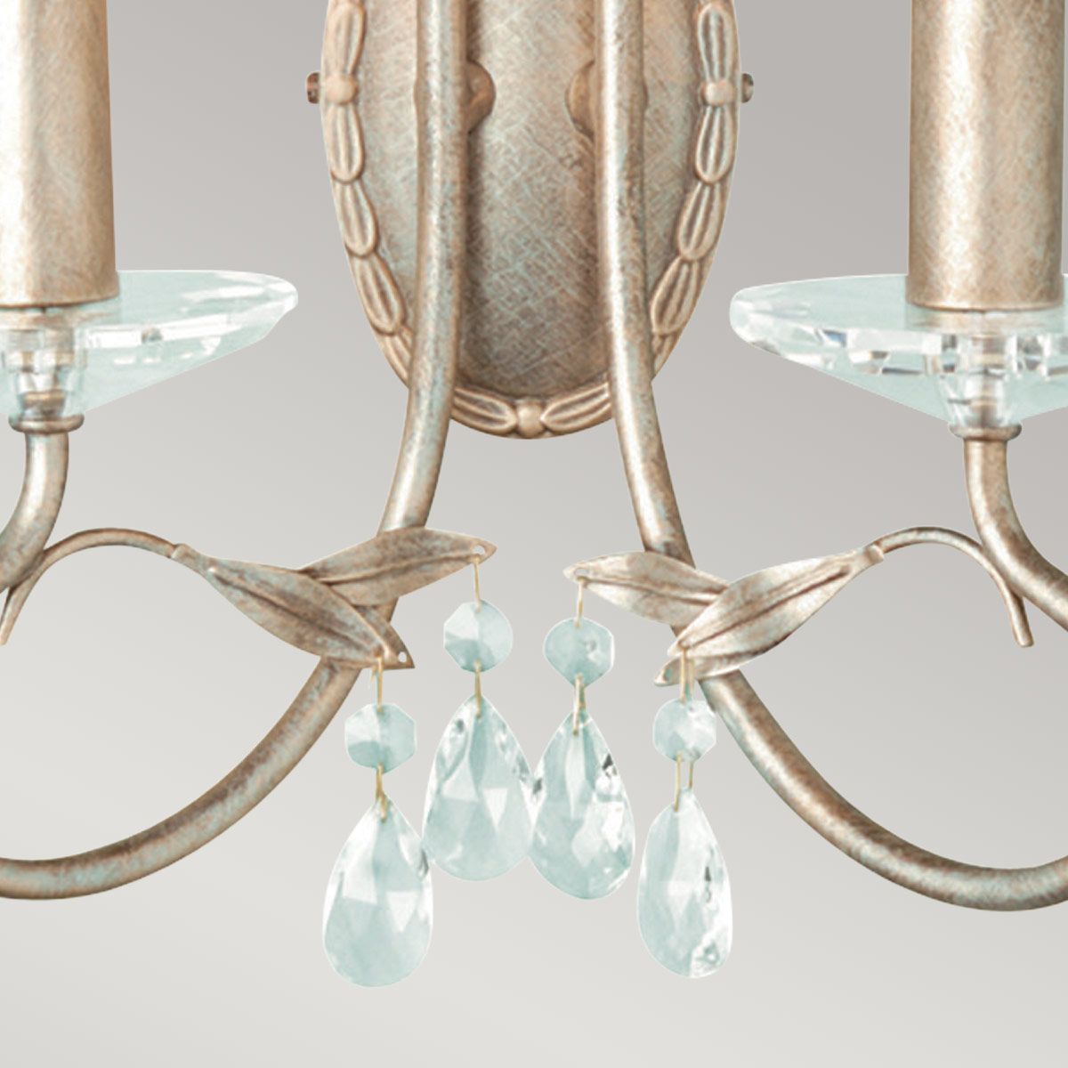 Elegance Dual Bulb Wall Sconce in Silver and Gold