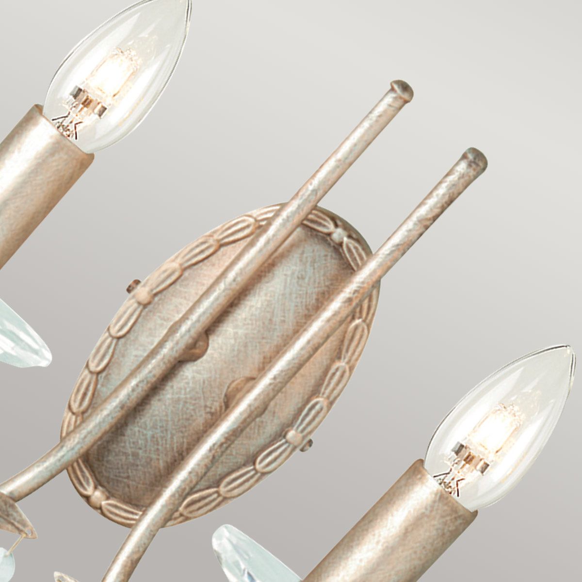 Elegance Dual Bulb Wall Sconce in Silver and Gold